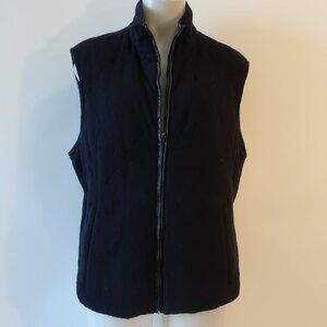 Mens ZeroSettanta Studio Navy Wool Blend Mixed Media Reversible Vest 54 US/44 CO